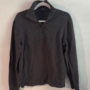 Polo by Ralph Lauren Men's Charcoal 1/4 Zip Sweater